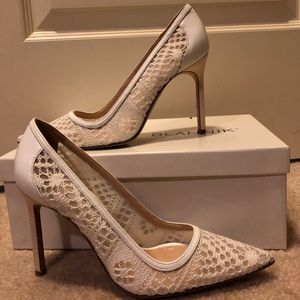 Manolo Blahnik Pumps 36.5 (6.5)white BBPIZZO 105mm